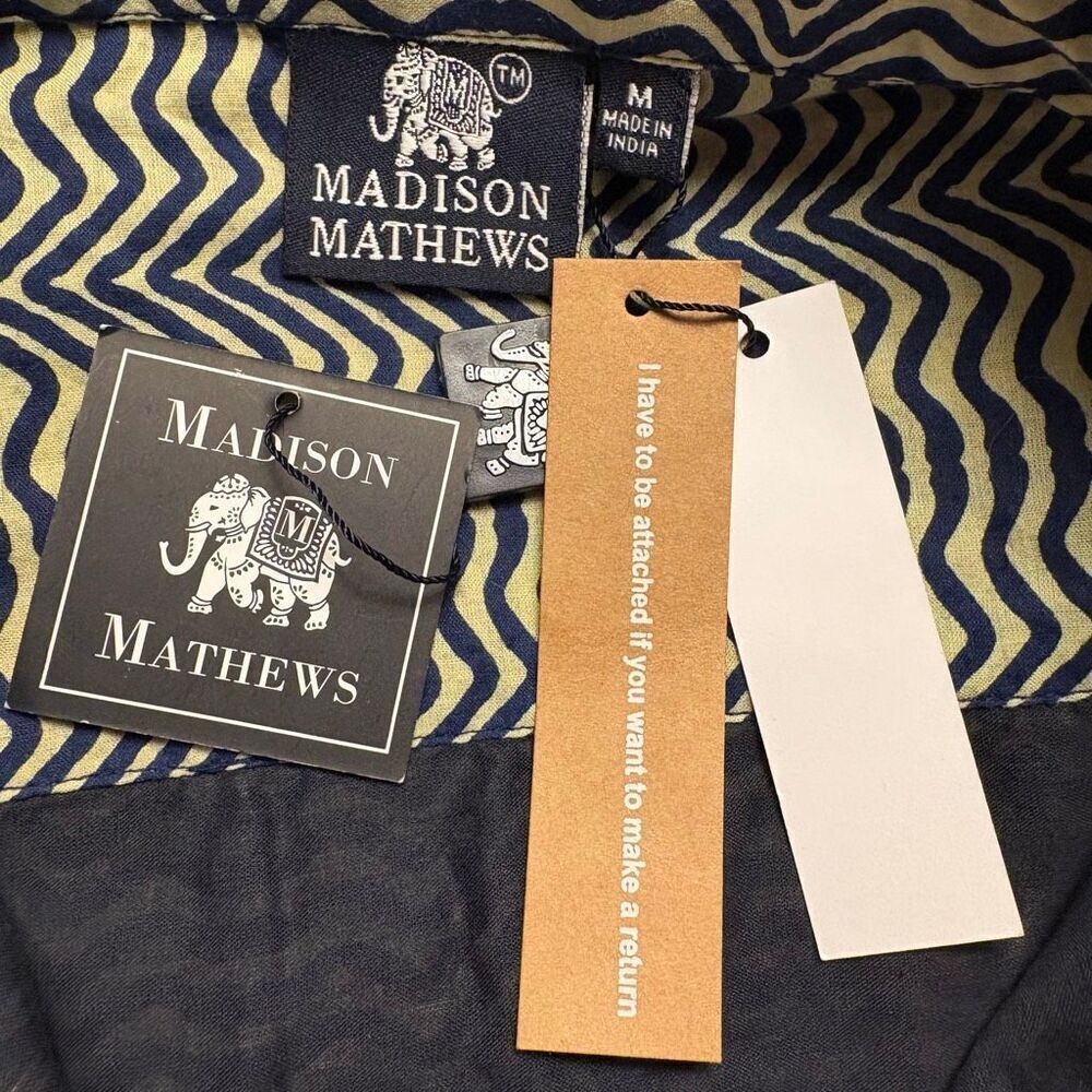 NWT Madison Mathews Popover Dress 100% Cotton Size M - Picture 6 of 7